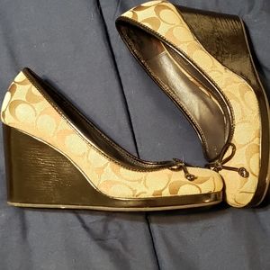 Coach Signature Iyana monogram wedge platform 7.5